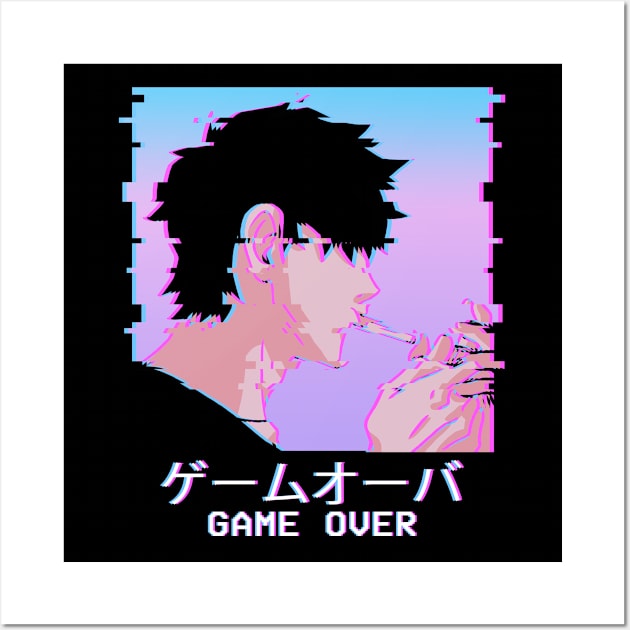 Emo Anime Boy Game Over Lofi Vaporwave Otaku Weeb Wall Art by Alex21